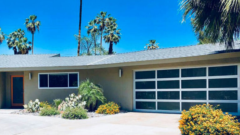 Residential garage door.