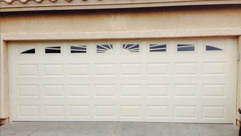 Residential garage door.