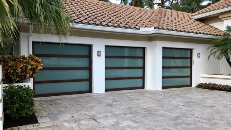 Three residential garage doors.