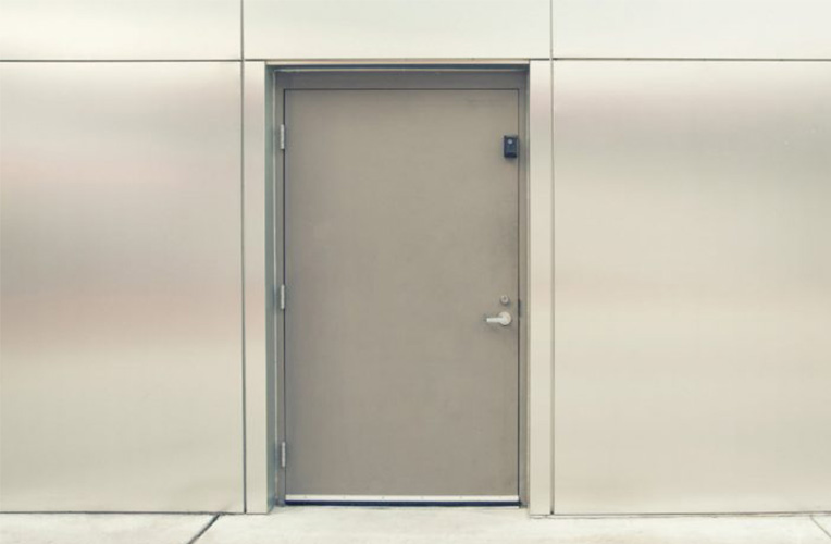 A single hollow metal door.