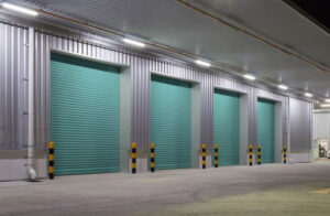 Exterior roll up doors.