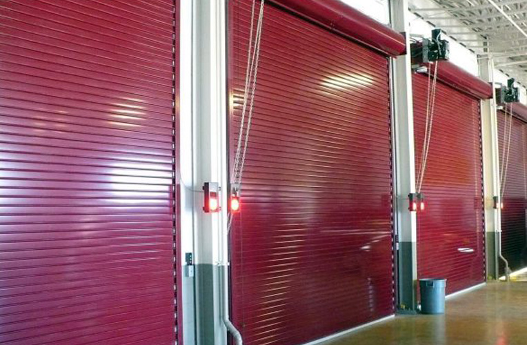 Roll up garage doors.