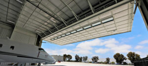 Specialty overhead hangar door.